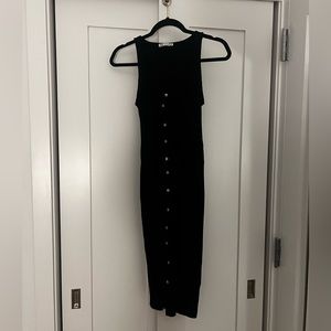 Zara ribbed knit midi dress black size small